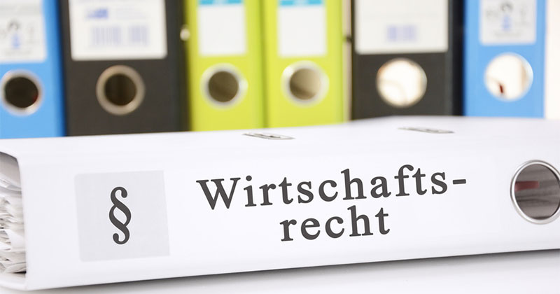 Wirtschaftsrecht Mülheim, Oberhausen & Düsseldorf Aktenordner mit Aufschrift: Wirtschaftsrecht